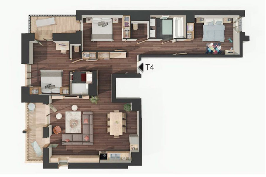 appartement emilou, le plan de l'appartement