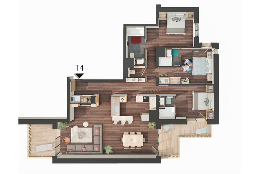 appartement snega 02, le plan de l'appartement