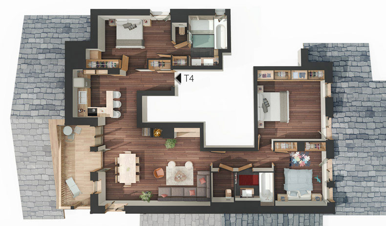 appartement alix, le plan de l'appartement
