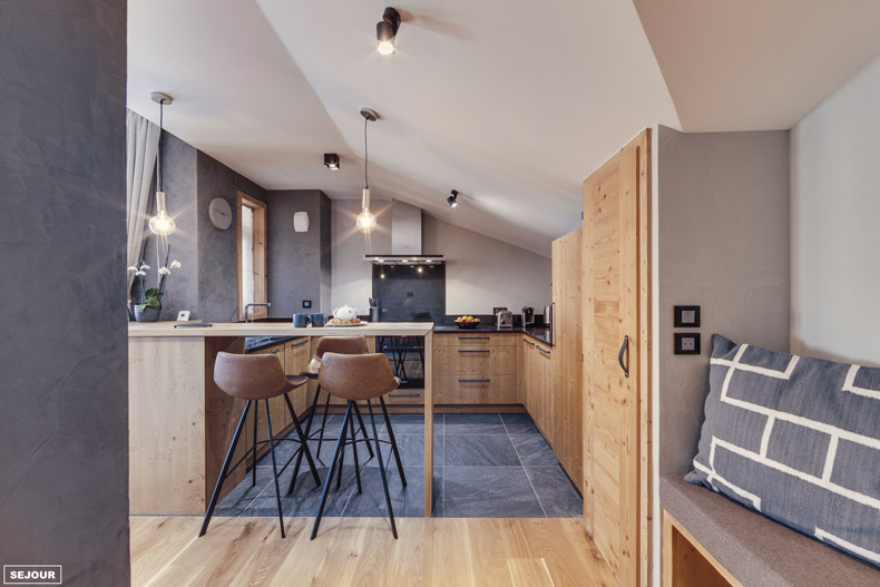 appartement alix, la cuisine avec bar